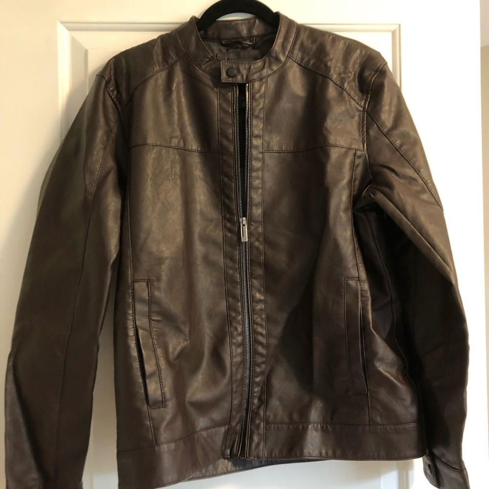 Only & Sons brown leather jacket